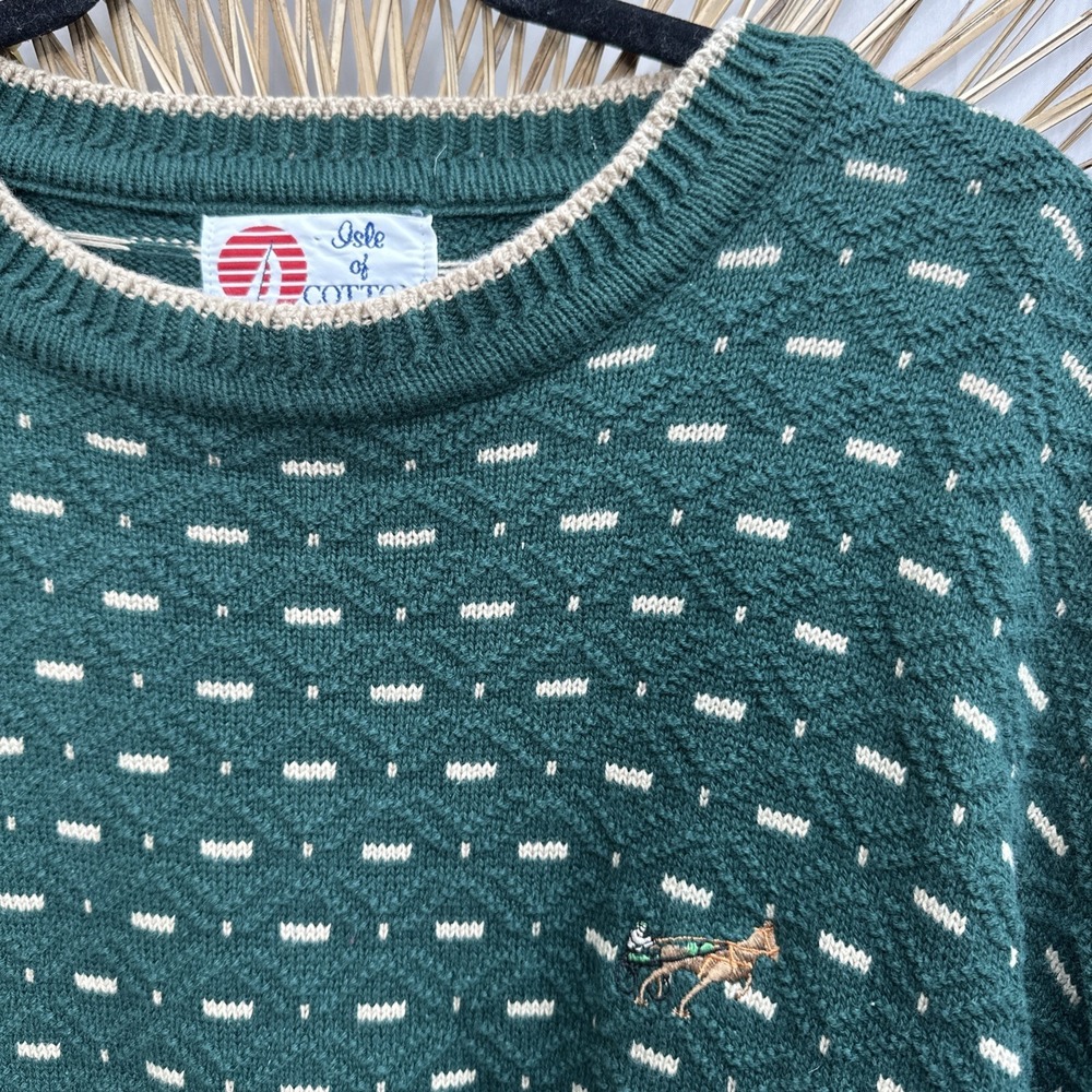 Vintage Isle‎ Of Cotton Grandpa Sweater Sz XL made USA